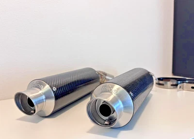 Coppia Terminali Scarico Carbonio Ducati Monster 696 (2008/14) 796 795 (2010/14) - Imagen 1 de 4