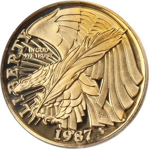 1987-W Constitution Commemorative Gold $5 ICG PR70 DCAM - Picture 1 of 4