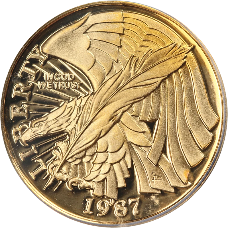 1987-W Constitution Commemorative Gold $5 ICG PR70 DCAM - Image 1 of 4