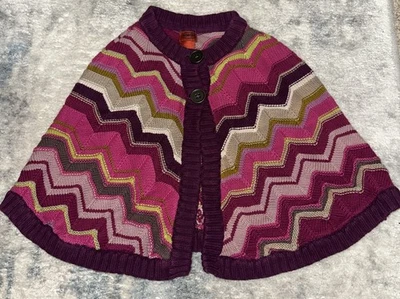 Poncho Cape Sweater Size Large Girls Youth Missoni for Target Chevron Multicolor - Image 1 of 4