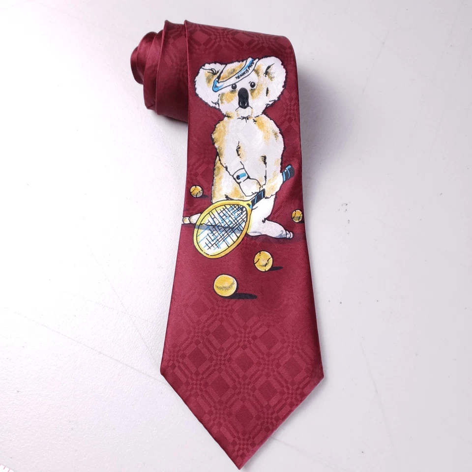 Diseños de A. Rogers Novedad Corbata Koala Tenis Retro Años 90 Y2K Divertida Prendas para el Cuello Foto 1 de 4
