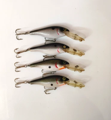 (4) Vintage Rebel Double Deep Shad R 2 3/4" Crankbait Fishing Lures Lot of 4 - Image 1 of 4
