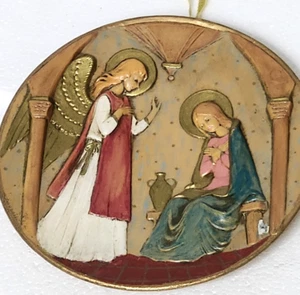 4.5” ornament plate 1995 Fontanini #7431/20M 1st limited ed. The Annunciation - Picture 1 of 9