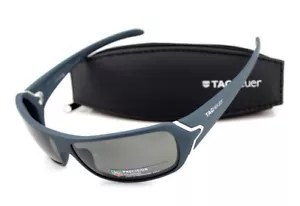RARE POLARIZED New TAG Heuer RACER Matte Blue Grey Wrap Sunglasses TH 9202 804 - Picture 1 of 9