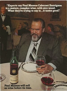 Vintage Print Ad Paul Masson Cabernet Sauvignon - Orson Welles - Dec 1980 - Bild 1 von 5