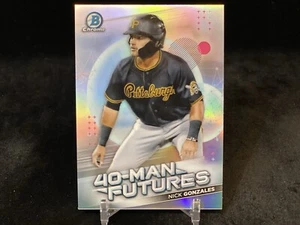 NICK GONZALES 2021 BOWMAN CHROME #FMF-6 40 MAN FUTURES INSERT / PIRATES - Picture 1 of 2