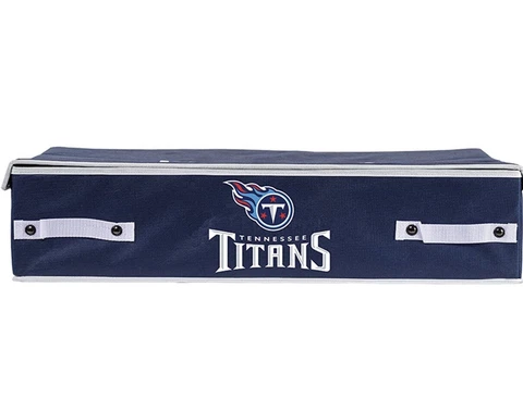 Franklin Sports NFL Licensed Under The Bed Storage Bin Tennessee Titans 26x18x6” Cover
