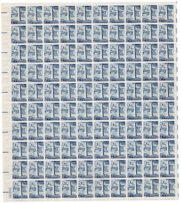 Scott #1034 Bunker Hill Sheet of 100 Stamps - MNH P#26308 (LL) - Image 1 of 2