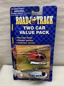  Maisto Road & Track Value Pack 2 Helicopters Die Cast Metal Choppers Bell Huges - Picture 1 of 2