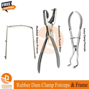 Rubber Dam Kit Starter Punch Clamps With Frame Dental Ainsworth Punch Plier - Picture 1 of 4