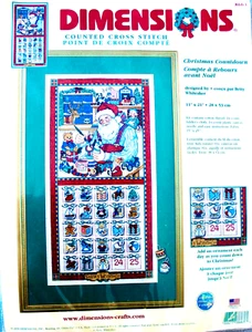 Dimensiones CALENDARIO DE ADVIENTO CUENTA REGRESIVA NAVIDAD Kit Punto de Cruz Contado #8663 - Imagen 1 de 3