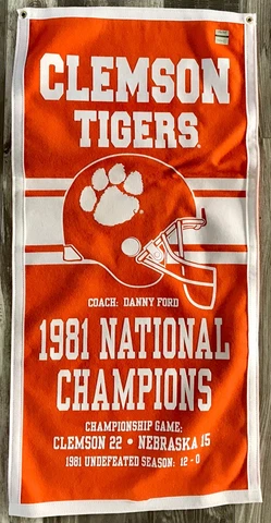 Clemson Tigers 1981 Football NCAA National Champions Banner Cover