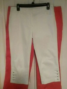 New Directions Women's Dressy Capri Pants Size 8 White (T020K) - Picture 1 of 8