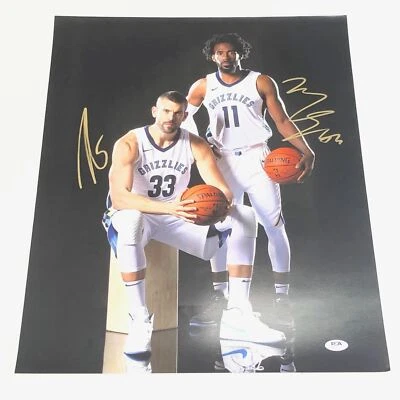 Foto autografada 16x20 assinada por Marc Gasol Mike Conley PSA/DNA Memphis Grizzlies - Imagem 1 de 4