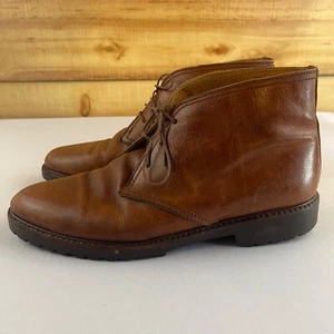 Ralph Lauren Country Boots Men 10 D Sportsman Brown Leather Chukka Ankle Lace Up - Picture 1 of 17