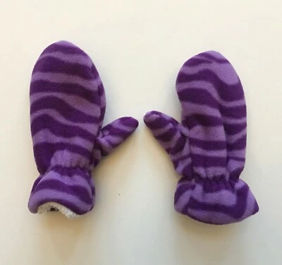Guantes BABY GAP Púrpura Cebra Rayas Polar Talla S/M 2-3 años NUEVO Foto 1 de 3
