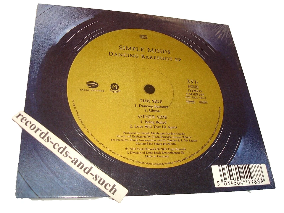 Dancing Barefoot [EP Limited] -Simple Minds EU NEW SEALED HDCD CD - Image 1 of 1