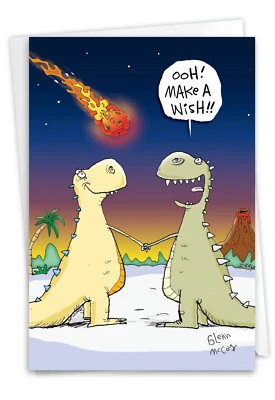 Смешной день рождения поздравительная открытка с конвертом - Bday загадать желание - Изображение 1 из 4