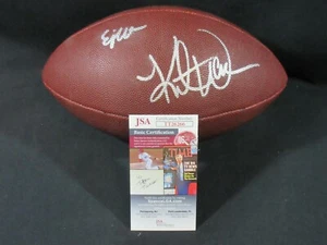 KURT & ELIJAH WARNER SIGNED RAMS GIANTS CARDINALS WILSON FULL SIZE FOOTBALL JSA - Picture 1 of 7