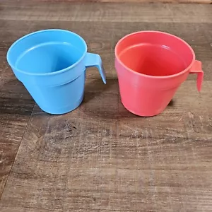 2 Vintage Buckeye Plastic Cups Nesting Mugs Camping 1 Red, 1 Blue - Picture 1 of 22