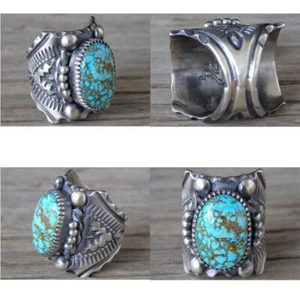 Tribal Antique Stone Fine Boho  Turquoise Jewelry Ring  Gipsy - Picture 1 of 2