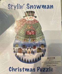 "Stylin' Snowman" Christmas Puzzle 1000 Piece 15”x23.5” - Picture 1 of 3