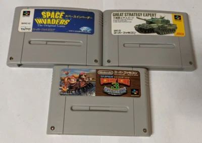 Nintendo Super Famicom Lot of 3 - Space Invaders & Donkey Kong 3 - BWcx28 - Image 1 of 2