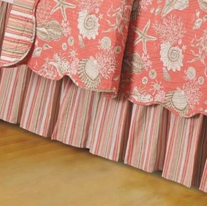 C&F Enterprises Conchiglie Naturali Striscia di Corallo California King Polvere Ruffle - Foto 1 di 3