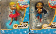 DC SUPER HERO GIRLS MINI FIGURES WONDER WOMAN & SUPER-GIRL Set of 2 ~ NEW