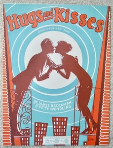 Hugs And Kisses Noten 1924 Art Deco Grafik - Bild 1 von 1