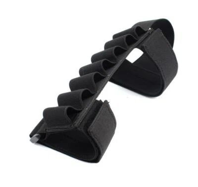 Tactical Molle 7 Round 12/20GA Shotgun Buttstock Ammo Shell Holder Carrier Black - Image 1 of 4