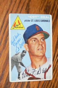 COT DEAL SIGNED AUTOGRAPHED 1954 TOPPS CARD # 192 ST LOUIS CARDINALS