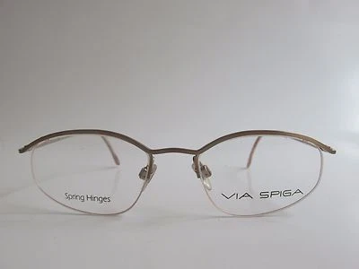 VIA SPIGA Venezia Brushed Bronze 590 Rare Vintage Eyeglasses  ITALY 50 18 140 - Изображение 1 из 4