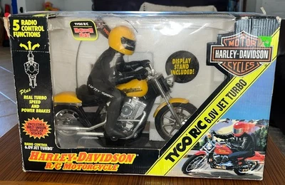 Tyco Rc Harley-Davidson Motorcycle Yellow Vintage 1994 Complete Vintage Tyco Rc - Image 1 of 4