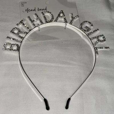 Diadema Cumpleaños Niña Tiara Cumpleaños Plateada con Estrás  Foto 1 de 2