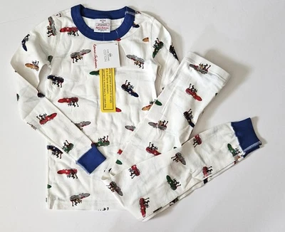 Hanna Andersson 130 8 NWT Bobsled Winter Long John Pjs Pajamas SR1-418 - Image 1 of 3