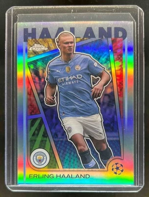 2024-25 Topps Chrome UEFA Erling Haaland Hero Variation Refractor #9 Man City - Image 1 of 2