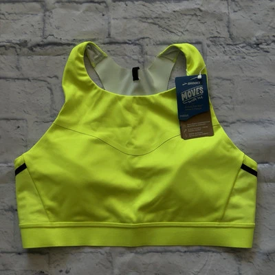 Sutiã Brooks Drive 3 Pocket Run amarelo fluorescente neon novo vida noturna tamanho 38 DD - Imagem 1 de 4