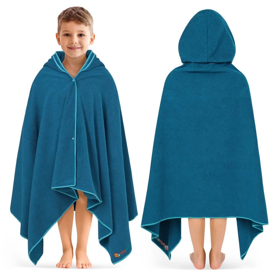 Toalla con capucha absorbente de secado rápido para niños pequeños envoltura de ducha para niños niñas 3-7 Foto 1 de 1