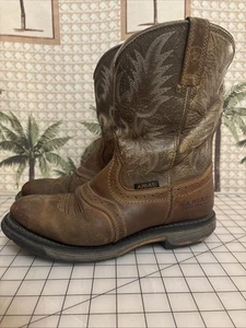 ARIAT WorkHog 10008633 Brown Leather Waterproof EH Western Work Boots Mens Sz 9D - Picture 1 of 24
