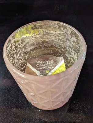 Candelabros votivos de vidrio de mercurio brillante 4" H 3" W rosa con mini vela  Foto 1 de 4