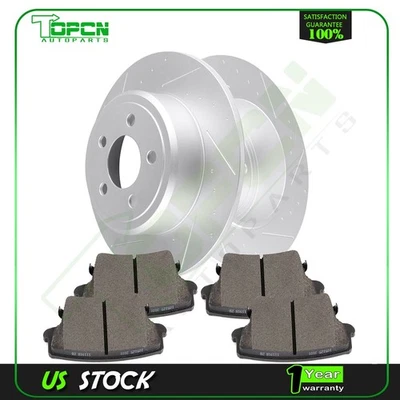 4X Ceramic Brake Pads and 2X Rotors Rear For Dodge Challenger 2012 - 2017 - Изображение 1 из 4