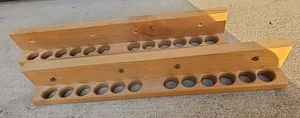 1" Holes In Wood Wall Display Rack For Displaying Items Less Than 1" Set Of 2 - Picture 1 of 9