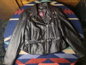 Xpert Leder Motorrad Jacke Damen XL schwarz Thinsulate gefüttert Biker - Bild 1 von 12