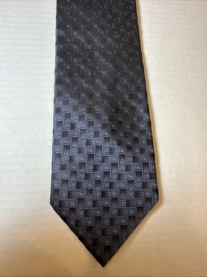 Corbata para hombre ROBERTO VILLINI 100 % seda azul diseñador geométrica hecha a mano Foto 1 de 4