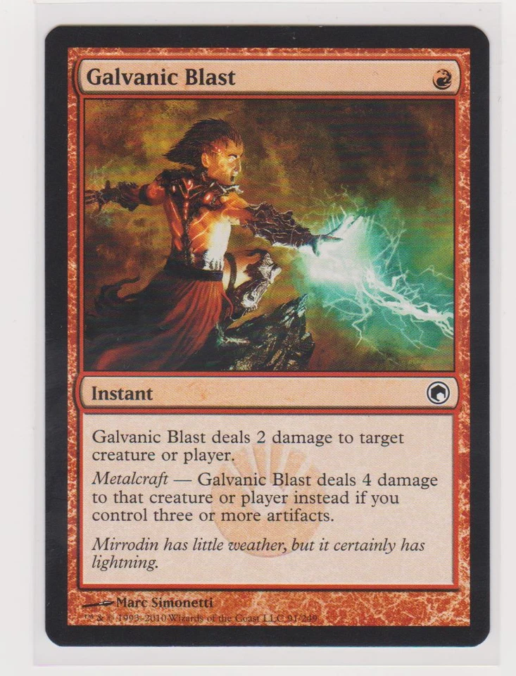 Magic The Gathering  Scars Of Mirrodin 1x Galvanic Blast Red Common - Image 1 of 1