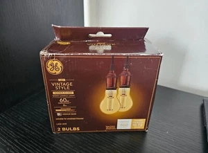 (2 bulbs) GE 48556 Vintage Style, Amber Glass A19 LED Light Bulb, 60 watt - Picture 1 of 1