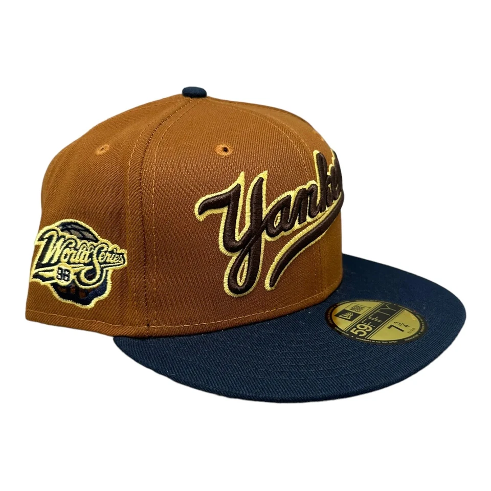 NEW YORK YANKEES Grizzly Bear Brown ERA 59FIFTY Fitted Hat Size 7 3/4 *H8