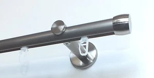 Gardinenstange 20 mm Edelstahl Optik mt Innenlauf und Gleitern bis 600cm - Bild 1 von 1