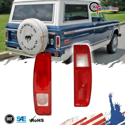 ДЛЯ 1967-72 FORD F100 F250 F350 и 67-77 BRONCO задний фонарь объектив пара красный новый РЕДКАЯ - Изображение 1 из 4